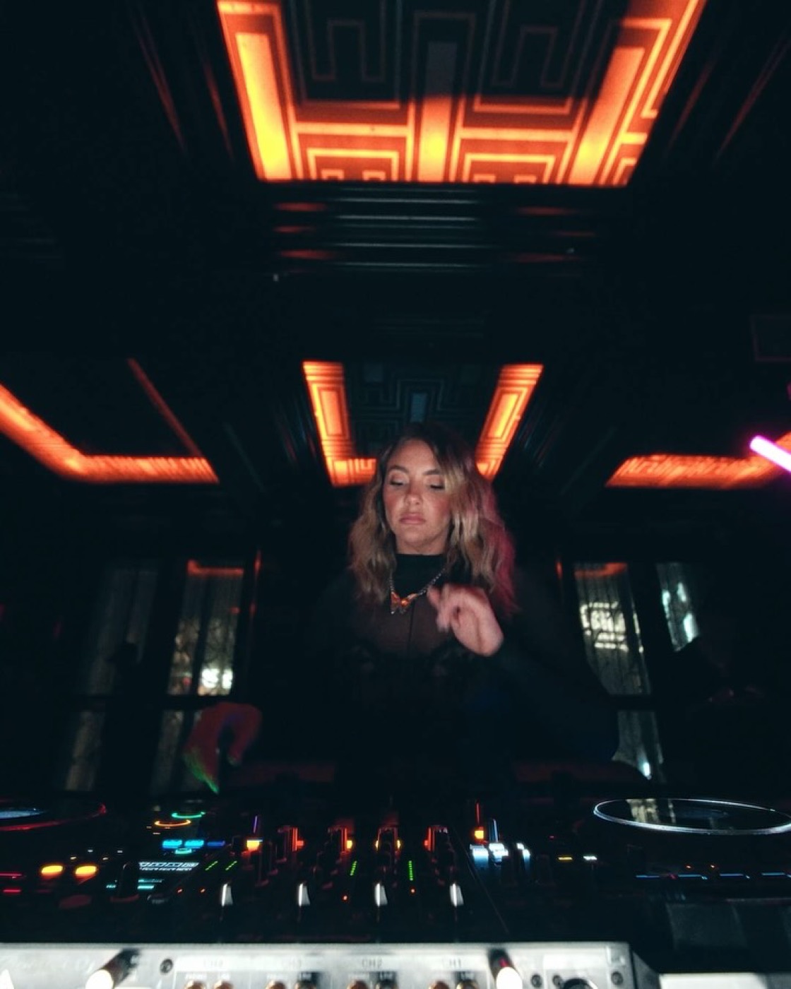 Lyndsay Simon in the booth